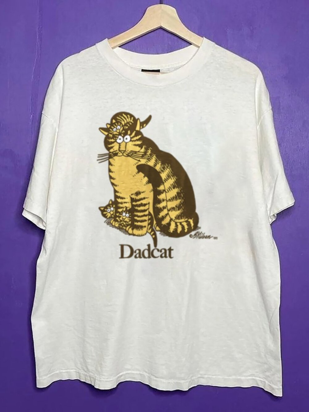 Vintage 1970's B Kliban Cartoon Dad Cat T Shirt, Retro Crazy Shirt For Men Women